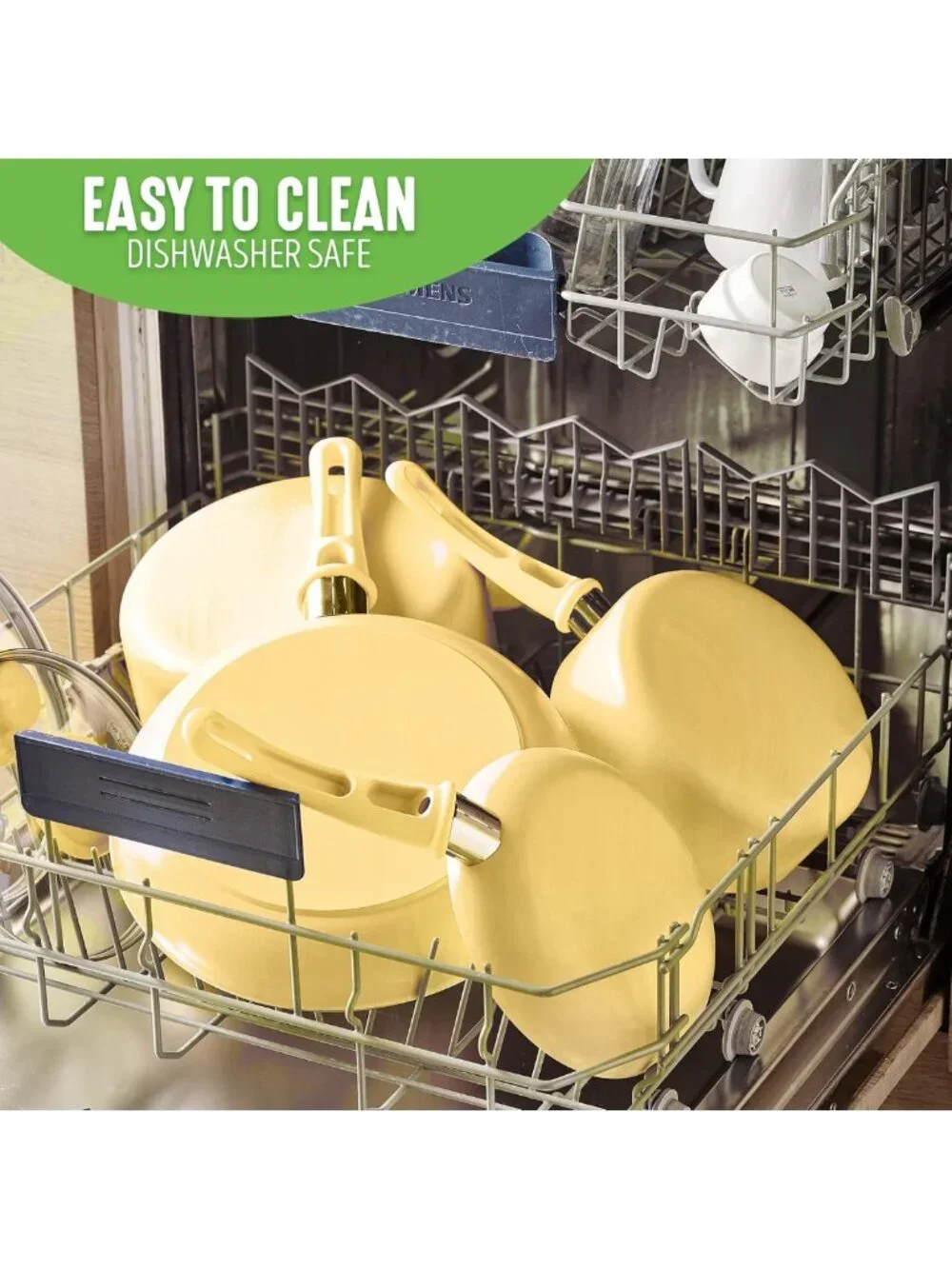 Healthy Ceramic Nonstick Saucepan Set - 1QT & 2QT, Dishwasher Safe, Easy Clean